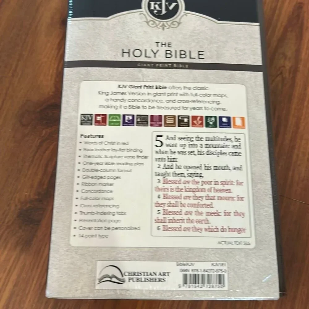 New in package sealed king James version Holy Bible giant print Bible soft leath